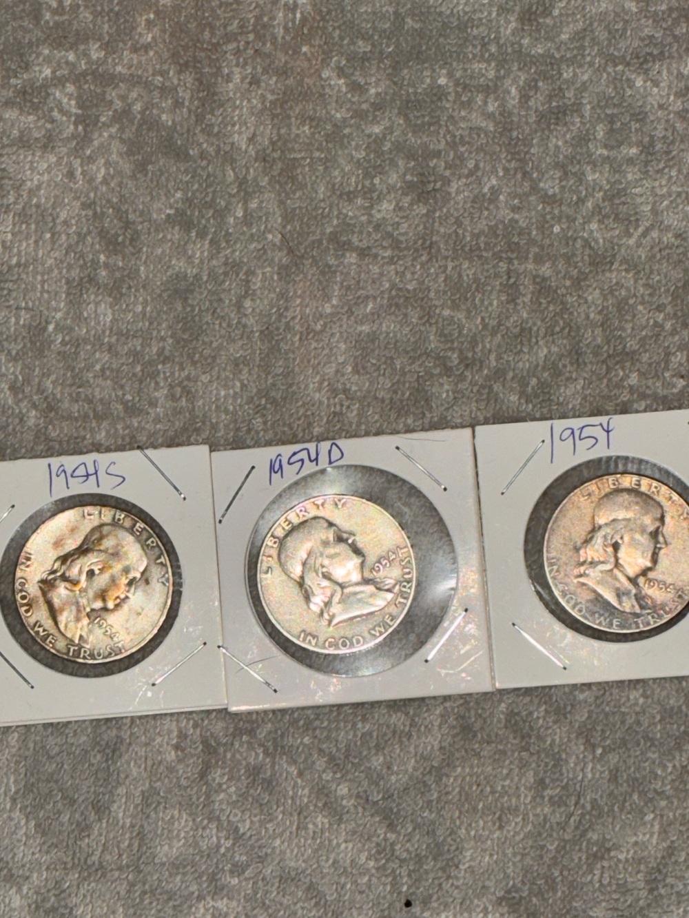 1954, 1954S, 1954D Half Dollar Franklin Coins Silver -Collector